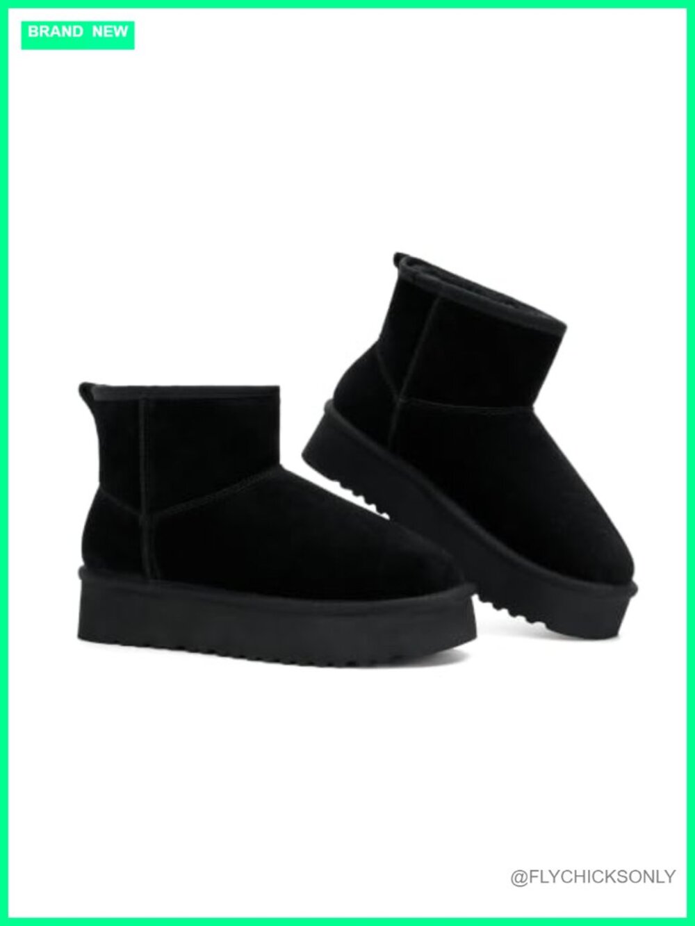 Genuine Suede Leather Women's Ankle Boots Platform Mini Snow Boots Pull-On